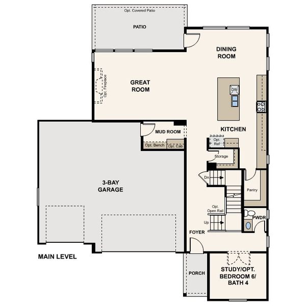 2D floor plan layout of this home in Trails at Smoky Hill | The Preserve, Parker, CO (Image 4).