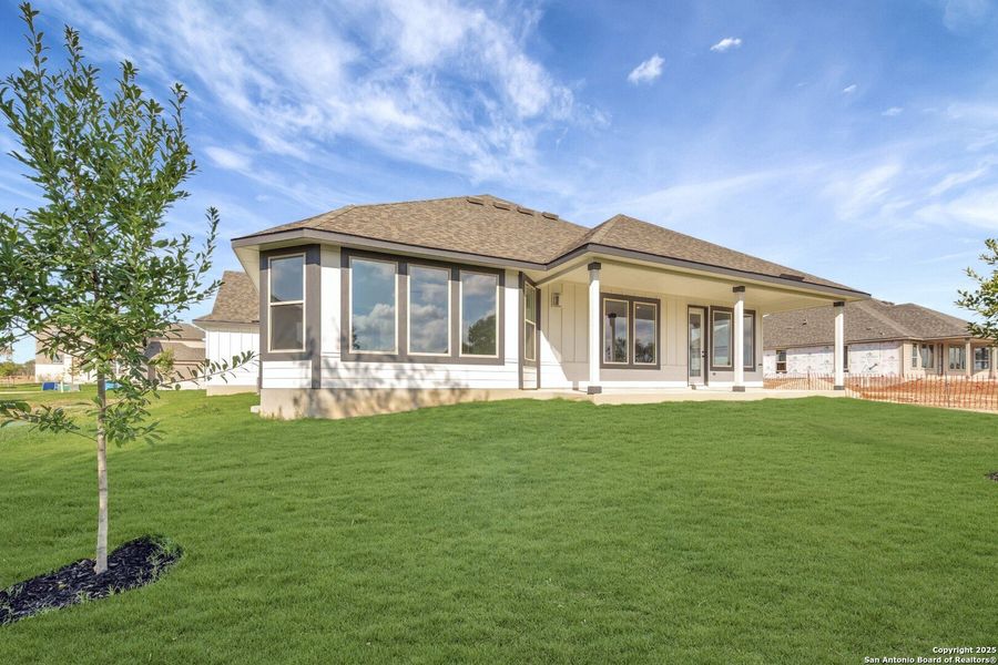 Exterior details and patio area of a home in Preserve at Annabelle Ranch, San Antonio (Image 3). Exterior details and patio area of a home in Preserve at Annabelle Ranch, San Antonio (Image 3).