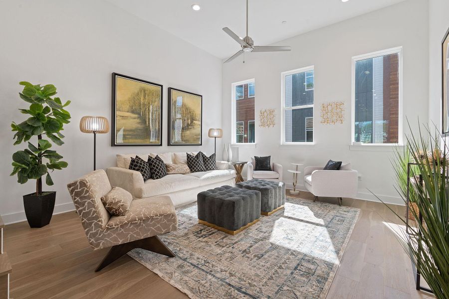 Furnished interior view inside a new home in Bluebonnet Lofts, Austin (Image 6).