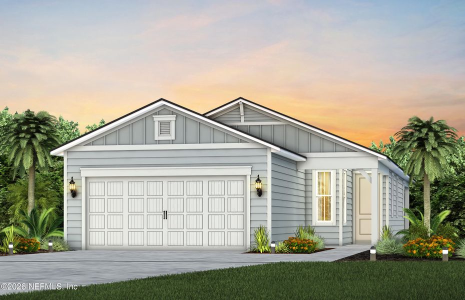 Front exterior of a new home in Murray Farms, Middleburg, FL, highlighting curb appeal (Image 1). Front exterior of a new home in Murray Farms, Middleburg, FL, highlighting curb appeal (Image 1).