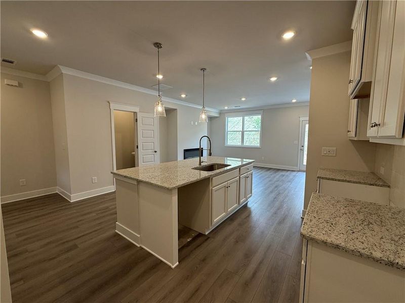 Furnished interior view inside a new home in The Towns at Auburn Station West, Auburn (Image 3).