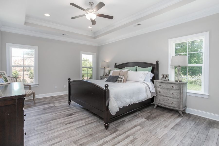 Representative furnished interior of a home built from the Manhattan by Keystone Homes NC in Weybridge, Burlington (Image 15).