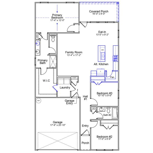2D floor plan layout of this home in Hainer Place, Conway, SC (Image 5).