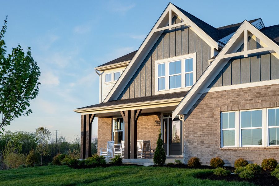Representative exterior photo of a completed home built from the Blair by Fischer Homes in Twin Lakes, Hoschton, GA (Image 2).