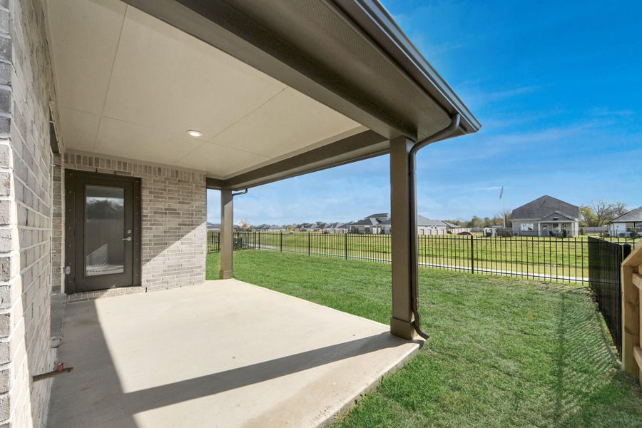 Exterior details and patio area of a home in Laurel Landing: Landmark Collection, Alvin (Image 25). Exterior details and patio area of a home in Laurel Landing: Landmark Collection, Alvin (Image 25).