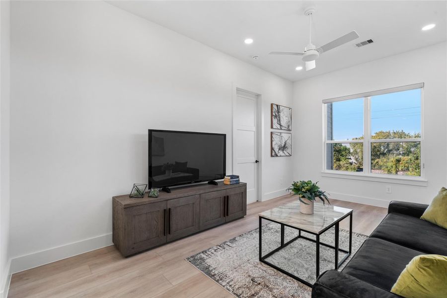 Positioned to maintain privacy from the main level, this space benefits from clean wall planes and a clear rectangular footprint that supports a range of uses.