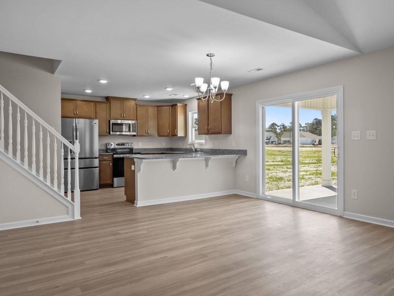 Representative furnished interior of a home built from the Pamlico A by JC Jackson Homes,LLC in Heritage Pointe, Newport (Image 11).
