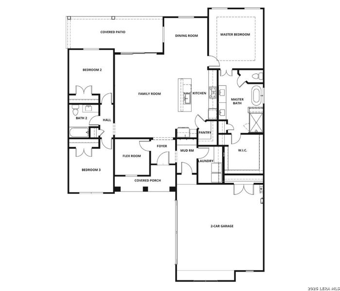 2D floor plan layout of this home in Potranco West, Castroville, TX (Image 5).