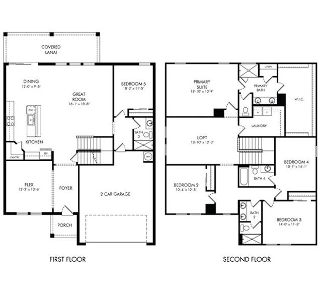 2D floor plan layout of this home in Ridgehaven - Signature Series, Ormond Beach, FL (Image 2).