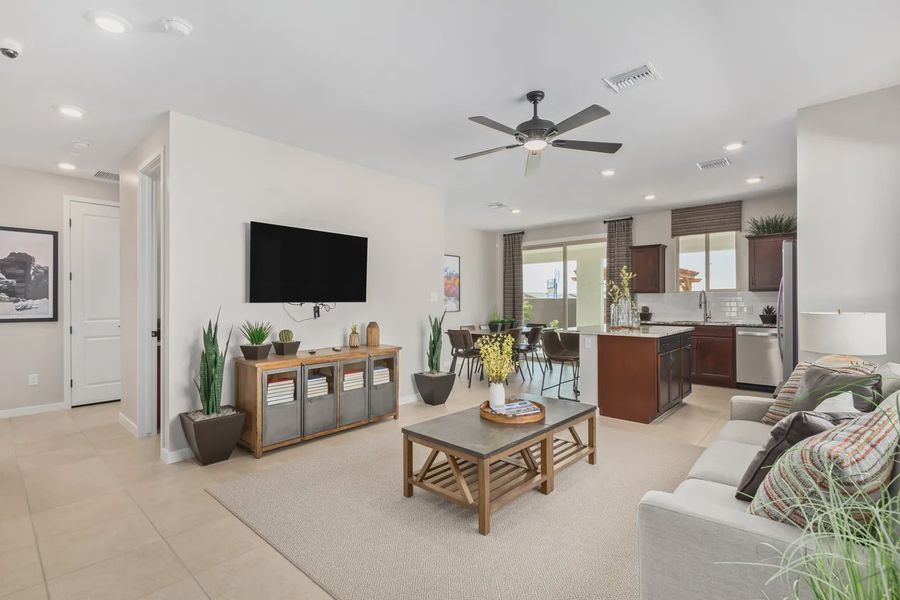 Representative furnished interior of a home built from the 1257 by Elliott Homes in Camilo at Santana, Yuma (Image 6).