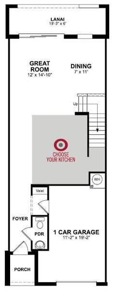 2D floor plan layout of this home in Towns at Greenleaf, Oviedo, FL (Image 4).