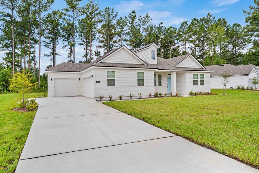 Dogwood Plan Lot 581 Front Exterior with 3rd Bay Garage at NorthShore in Kingsland