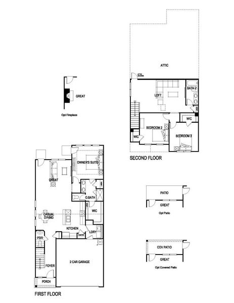 2D floor plan layout for the Brixton by Rockhaven Homes in The Retreat at Walden Park, Jonesboro, GA (Image 3).