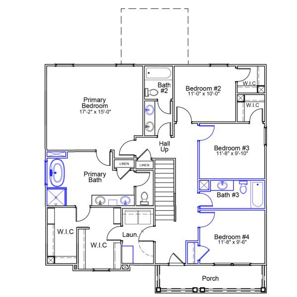 2D floor plan layout of this home in Fieldstone, Lexington, NC (Image 3).