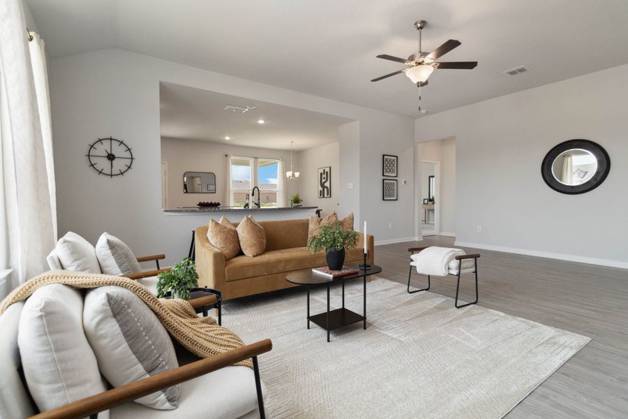 Virtually staged representation of the floor plan. Actual home features, colors, and details may vary.