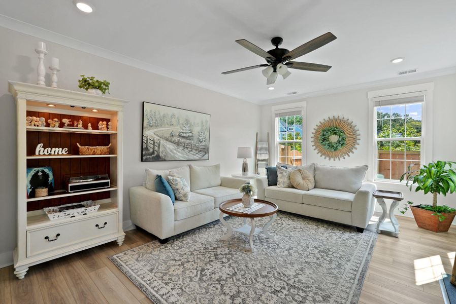 Furnished interior view inside a new home in Cordgrass Landing, Johns Island (Image 9).