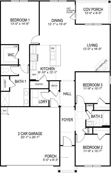 2D floor plan layout of this home in Best Farms, Maryville, TN (Image 2).