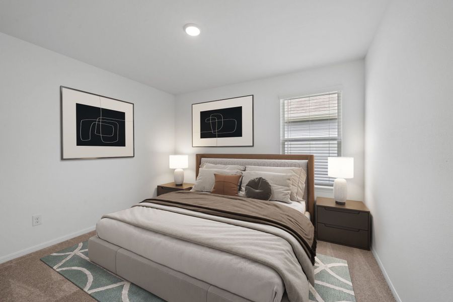 Virtually staged Secondary Bedroom