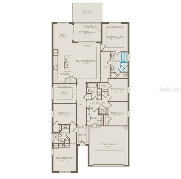 2D floor plan layout of this home in Tohoqua, Kissimmee, FL (Image 4).