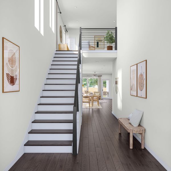 Representative furnished interior of a home built from the Mariposa by Tri Pointe Homes in Terrace Collection At Turner's Crossing, Buda (Image 8).