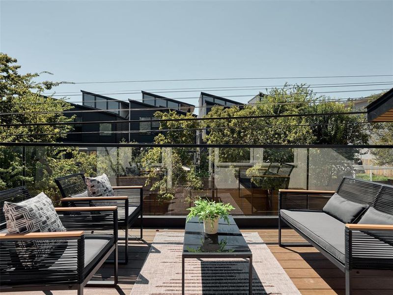 Private Deck w/ Glass Railing