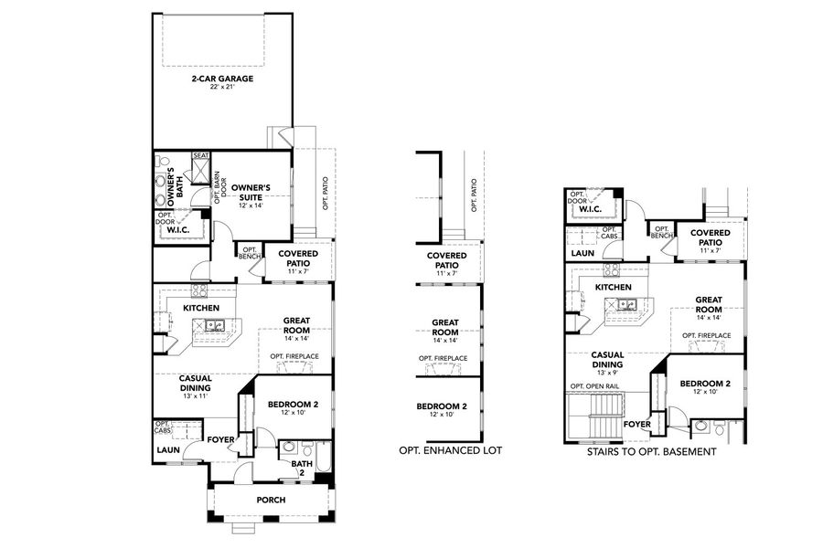 2D floor plan layout for the Boulder 3 by Brightland Homes in Westerly - Townhomes, Erie, CO (Image 4).