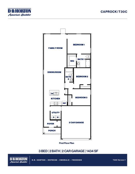 2D floor plan layout for the Caprock by D.R. Horton in Porters Mill, New Caney, TX (Image 3). 2D floor plan layout for the Caprock by D.R. Horton in Porters Mill, New Caney, TX (Image 3).