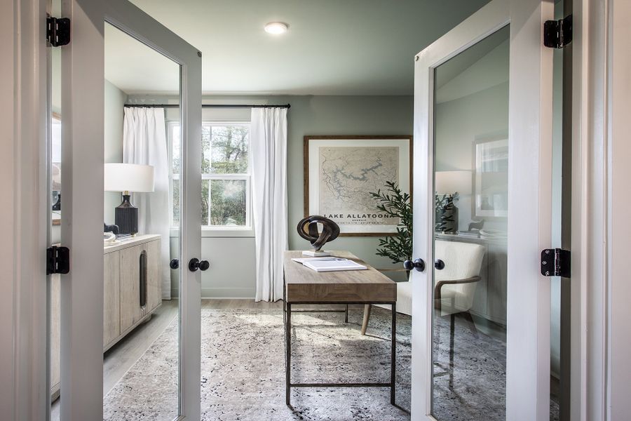 Furnished interior view inside a new home in Wisteria at GreenHouse, Marietta (Image 9). Furnished interior view inside a new home in Wisteria at GreenHouse, Marietta (Image 9).