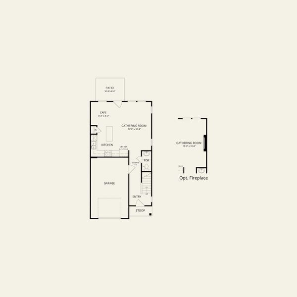 2D floor plan layout for the Adison by Pulte Homes in Mallard Park, Charlotte, NC (Image 5).