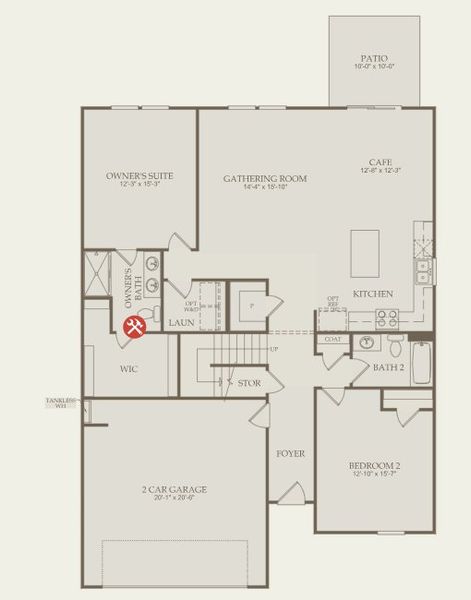2D floor plan layout for the Starling by Centex in Carpenter Falls, Durham, NC (Image 4). 2D floor plan layout for the Starling by Centex in Carpenter Falls, Durham, NC (Image 4).