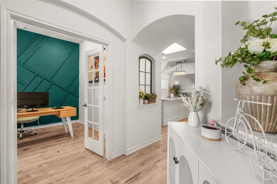 Hall featuring light hardwood / wood-style floors