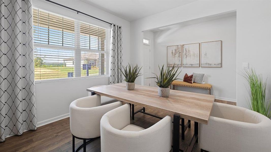 Furnished interior view inside a new home in Oaks at Cedar Grove, Fairburn (Image 42).