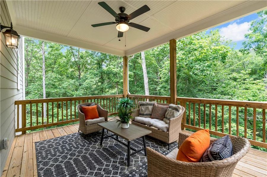 Exterior details and patio area of a home in The Estates at Hurricane Pointe, Douglasville (Image 27). Exterior details and patio area of a home in The Estates at Hurricane Pointe, Douglasville (Image 27).