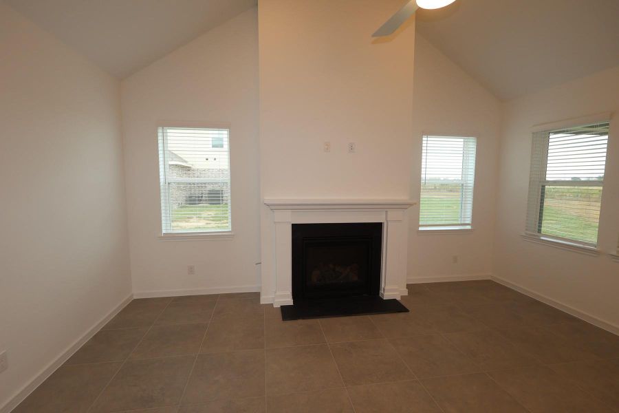 Cozy fireplace in great room