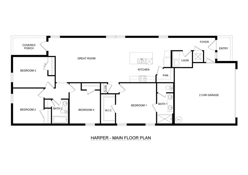2D floor plan layout of this home in Angeline, Land O' Lakes, FL (Image 3).