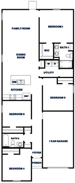 2D floor plan layout of this home in McCrorey Trails, Conroe, TX (Image 3).
