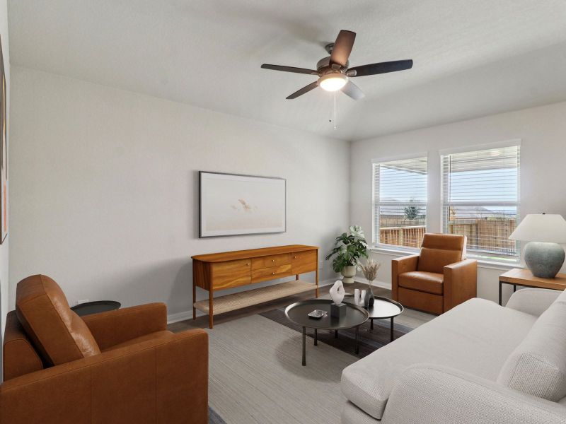 Furnished interior view inside a new home in Remington Ranch, San Antonio (Image 7). Furnished interior view inside a new home in Remington Ranch, San Antonio (Image 7).