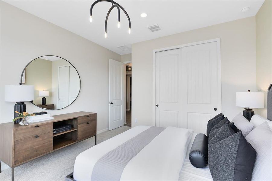 Model Home Design Only. Pictures and furnishings are for illustrative purposes only. Elevations, colors and options may vary. Furniture is for model home staging only.