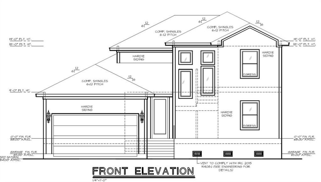 Front Elevation of the new construction