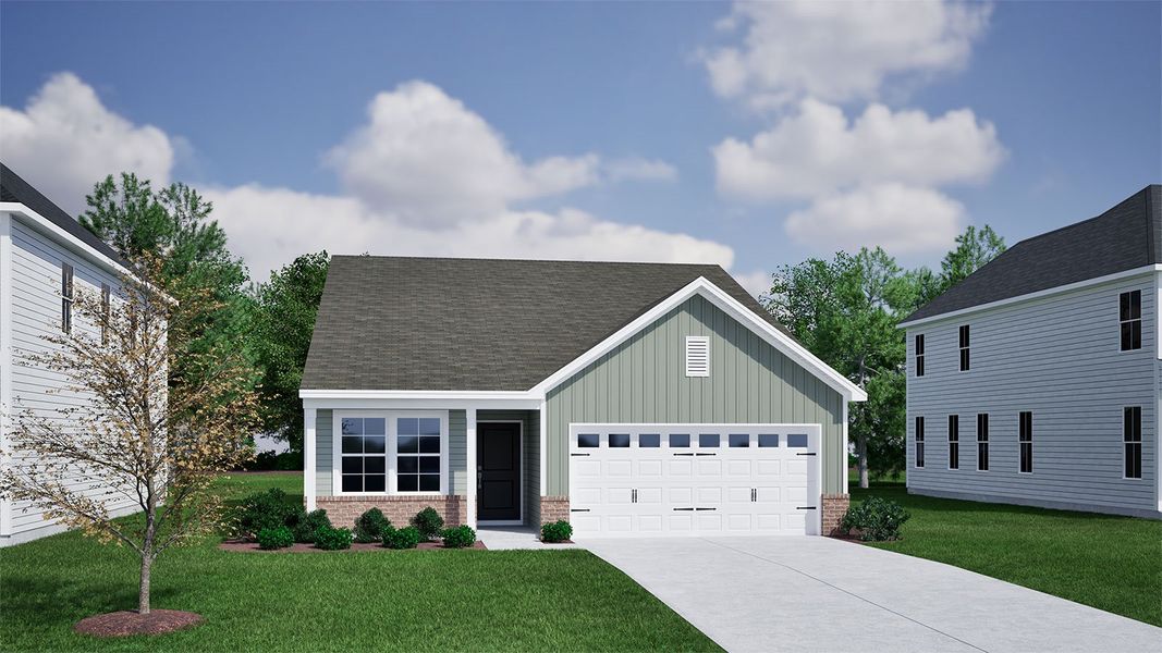 Representative exterior photo of a completed home built from the Ford - Genesis Value Collection by Mungo Homes in Willowbrook, Shelby, NC (Image 7).