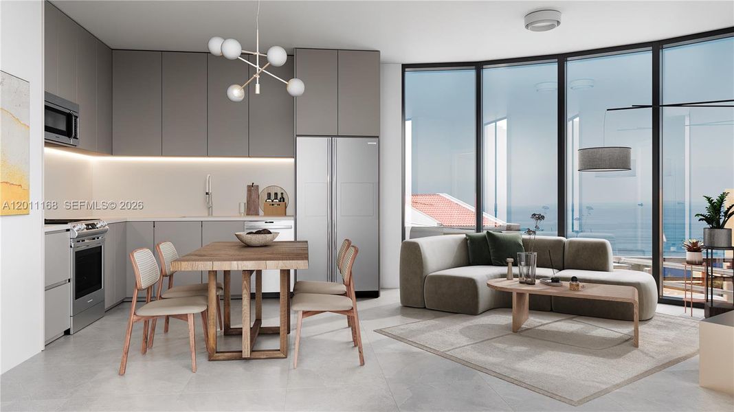Furnished interior view inside a new home in , Miami (Image 11). Furnished interior view inside a new home in , Miami (Image 11).