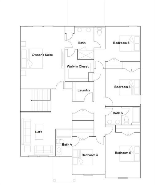 2D floor plan layout of this home in Apalachee Hills, Bethlehem, GA (Image 2).