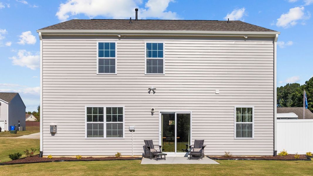 Exterior details and patio area of a home in Bedford Place, Wilson (Image 1). Exterior details and patio area of a home in Bedford Place, Wilson (Image 1).