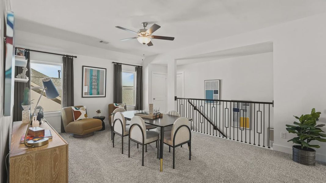 Representative furnished interior of a home built from the Medina by Chesmar Homes in Elyson 50's, Katy (Image 21).