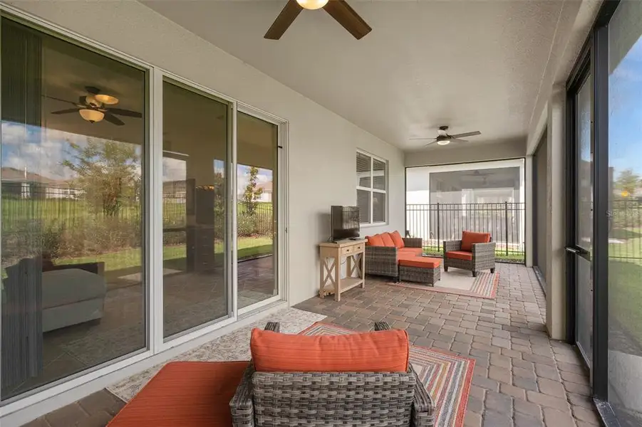 Exterior details and patio area of a home in Del Webb Minneola, Minneola (Image 22).