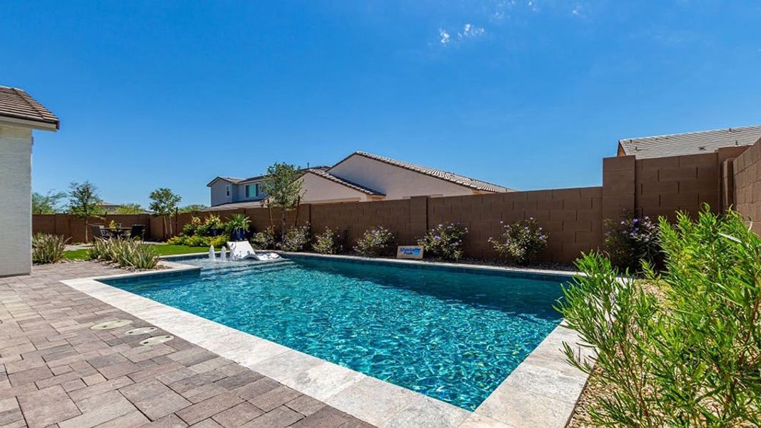 Representative exterior photo of a completed home built from the 45RM2 by Taylor Morrison in Almeria at Rancho Mercado, Surprise, AZ (Image 24). Representative exterior photo of a completed home built from the 45RM2 by Taylor Morrison in Almeria at Rancho Mercado, Surprise, AZ (Image 24).