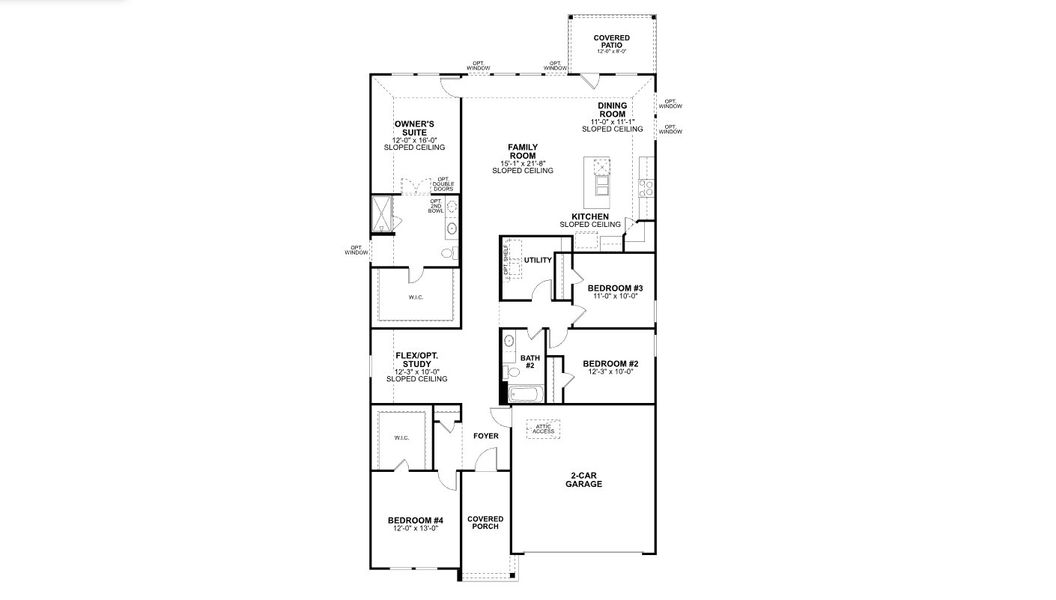 2D floor plan layout for the Esparanza by M/I Homes in Hallimore Ranch, Rosenberg, TX (Image 3).