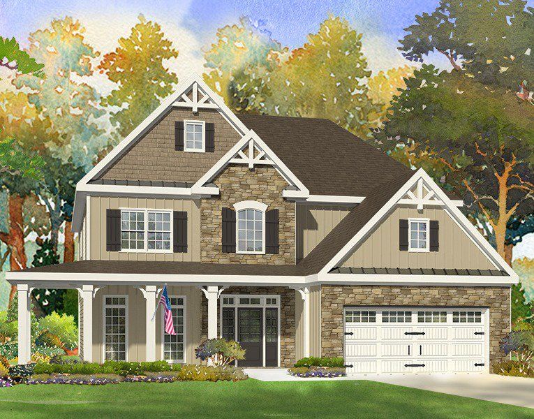 Representative exterior photo of a completed home built from the Blue Ridge by American Homesmith in Plantation Harbor Havelock, Land O' Lakes, FL (Image 1). Representative exterior photo of a completed home built from the Blue Ridge by American Homesmith in Plantation Harbor Havelock, Land O' Lakes, FL (Image 1).