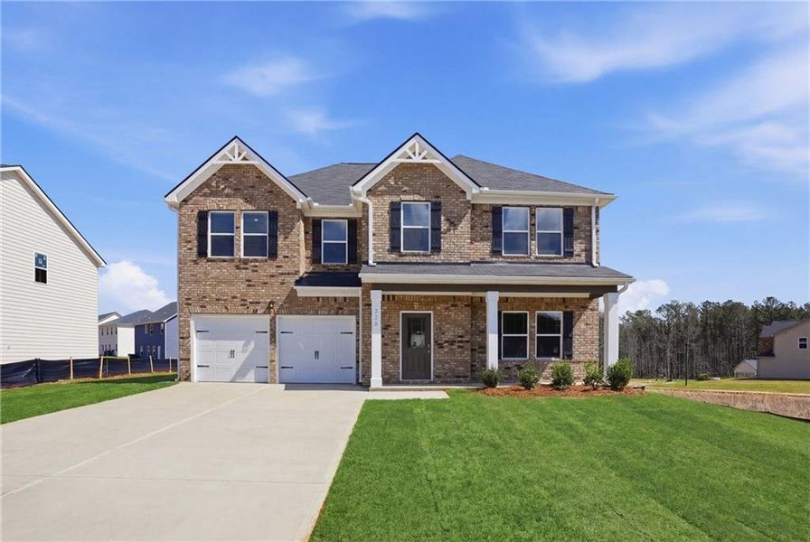 Front exterior of a new home in Fern Dale, Fairburn, GA, highlighting curb appeal (Image 1). Front exterior of a new home in Fern Dale, Fairburn, GA, highlighting curb appeal (Image 1).
