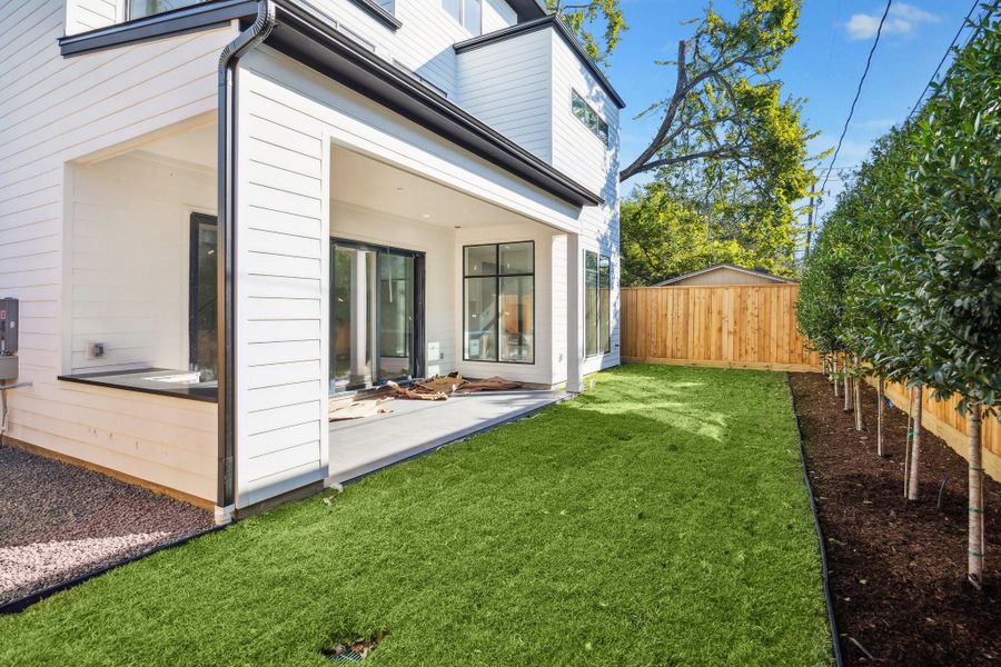 Back yard with room for a pool.  Construction as of Nov., 1st, 2025.